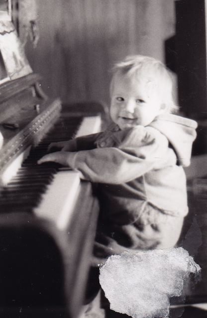 At the piano, 1986