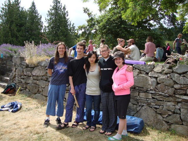 Jarrad and friends at the rock wall 