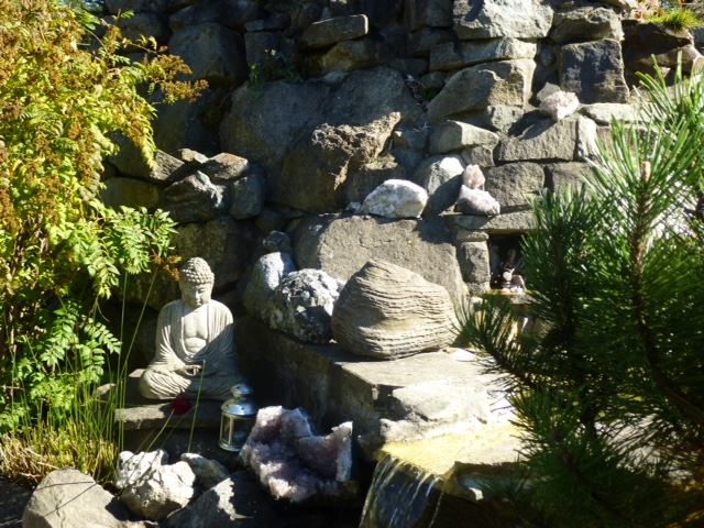 Fall's long shadows on the fountain