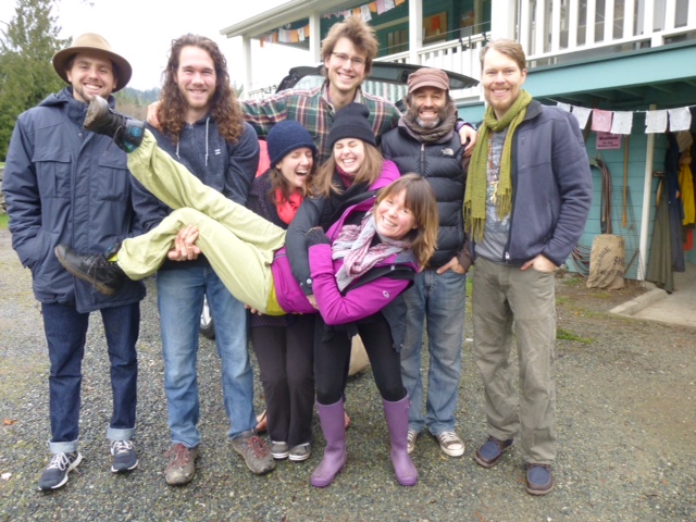 Cars packed, heading to the ferry on the way to Mount Madonna. Top row: Brendan, Kyle, Brandon, Raven, Blair. Bottom row: Marianne, Cailin, Tana