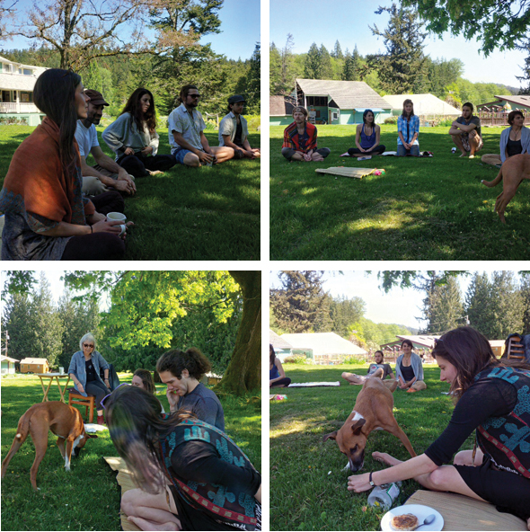 First gathering on 'The Mound'