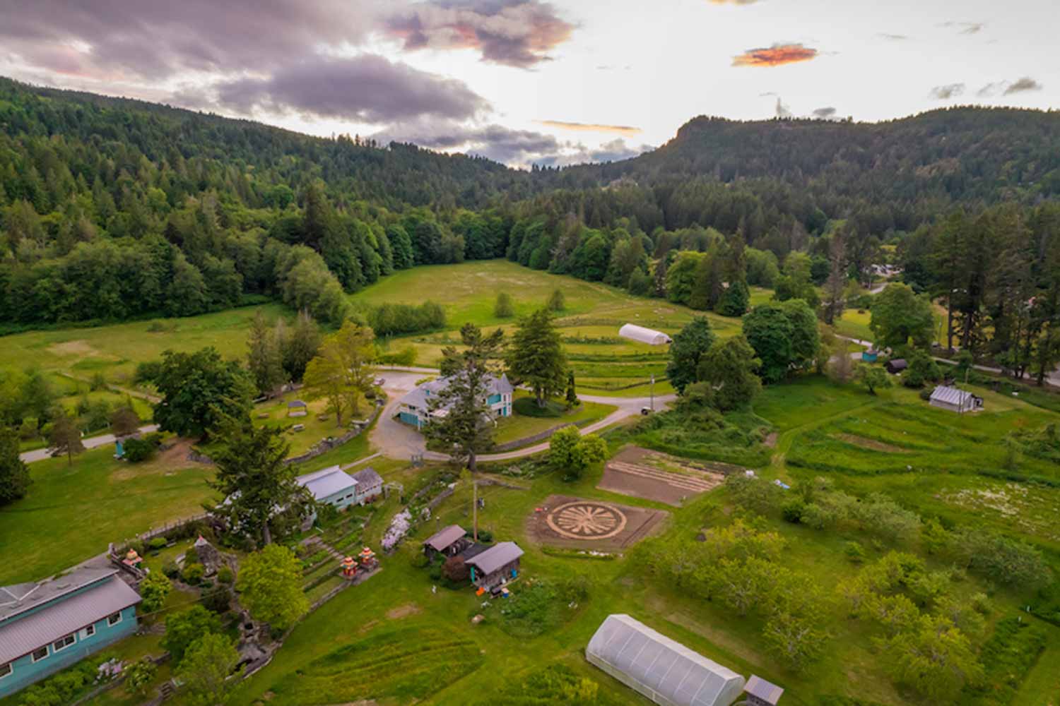 Photo from above The Salt Spring Centre of Yoga
