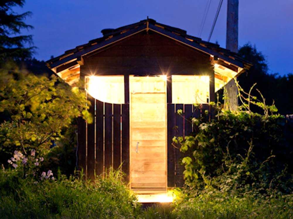 Sauna at night