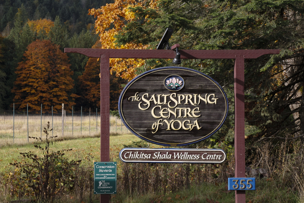 The Salt Spring Centre of Yoga sign