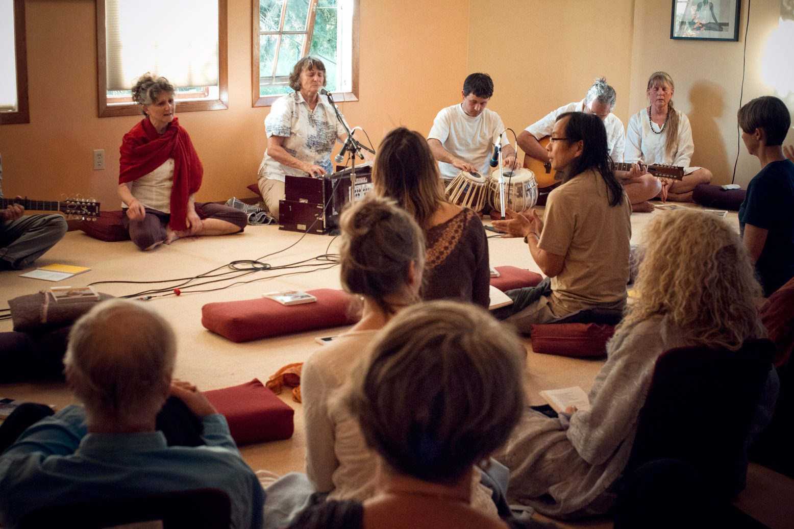 Kirtan in the Satsang Room at the Salt Spring Centre of Yoga