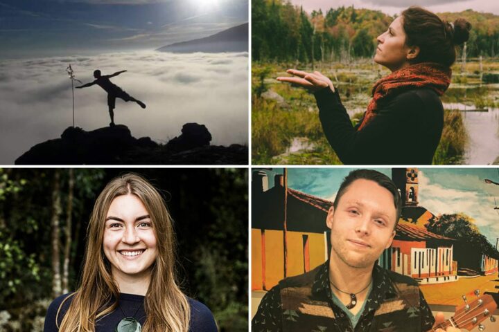 New volunteer yoga teachers - Michael, Elise, Ocean, and Kai