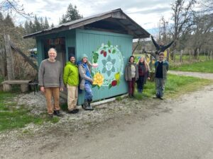 New farmstand painting by residential volunteer Elise - April 2023