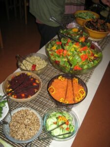 Salads in the dining room