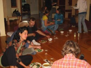 Dinner in the Satsang room