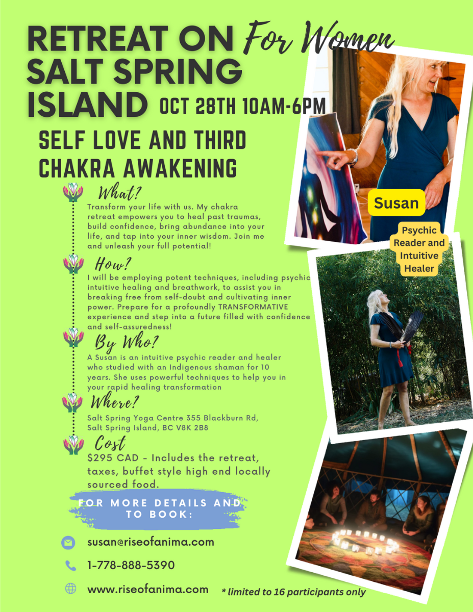 Self-Love & Chakra Healing Retreat for Women - Salt Spring Centre of Yoga - October 28 2023