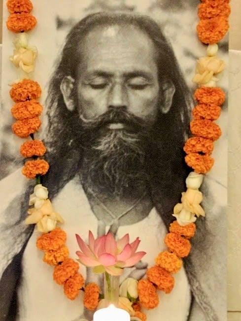 Baba Hari Dass photo with garland